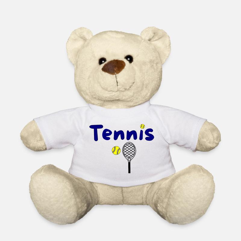 Conception de tennis avec balle et raquette - Nounours - blanc
