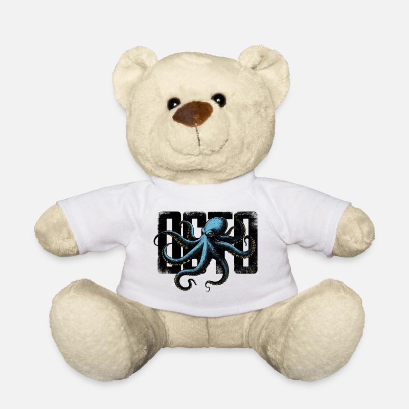 Stylized Octopus - Teddy Bear - white