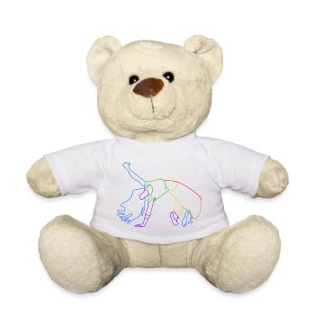 Farblinienakrobat in Bewegung - Teddy - Weiß - Vorne