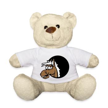 Pferd Lacht Lustig Loch Komisch Grimasse Cartoon - Teddy - Weiß - Vorne