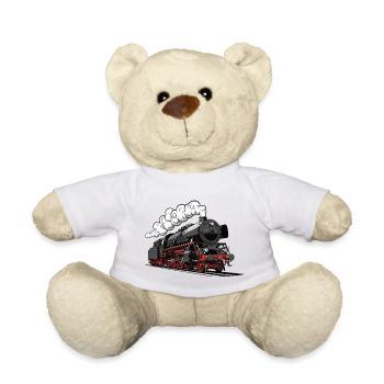 Retro Dampflok Design - Teddy - Weiß - Vorne