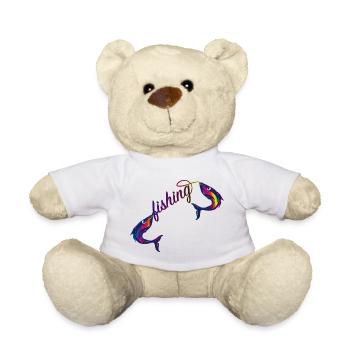 Zwei Fische an einer Angel mit Fishing-Schriftzug - Teddy - Weiß - Vorne