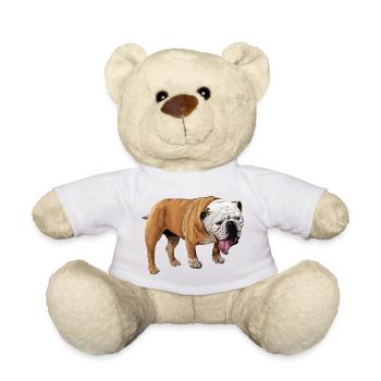 Humorvoller Bulldoggen-Print - Teddy - Weiß - Vorne