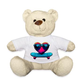 Coeur de skateur - Nounours - blanc - Devant