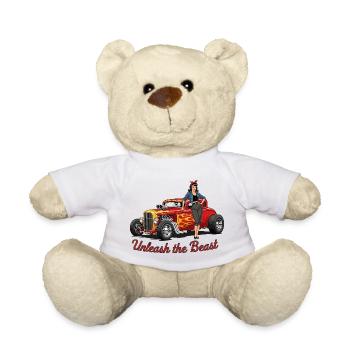 Rusty Hot Rod with Female Accompaniment - Teddy Bear - white - Front