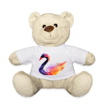 Colored Geometric Swan Logo - Teddy Bear - white - Front