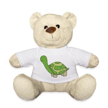 Playful turtle illustration - Teddy Bear - white - Front