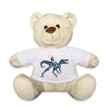 Abenteuerlicher Dinosaurier-Reiter - Teddy - Weiß - Vorne