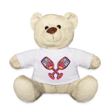 Weinglas Sektglas Sekt Anstoßen - Teddy - Weiß - Vorne
