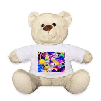 Colorful Psychedelic Geometry Illustration - Teddy Bear - white - Front