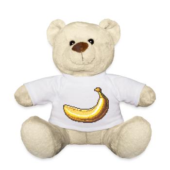 Pixel Banana Retro Pixel Art - Teddy Bear - white - Front