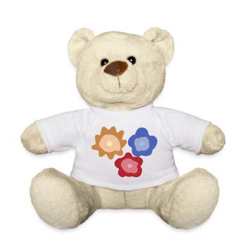 Abstract Flower Circles - Teddy Bear - white - Front