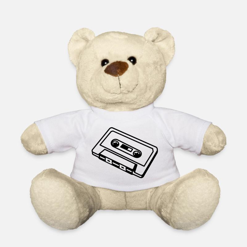 Retro Cassette – Old School Mixtape Music Design - Teddy Bear - white