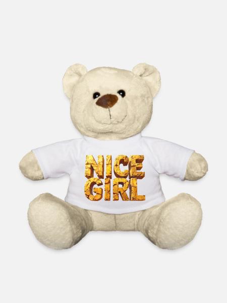 Nice Girl – Monumentale Buchstaben am Himmel - Teddy - Weiß