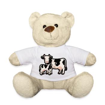 Kuh und Kalb – Liebe in Schwarzweiß - Teddy - Weiß - Vorne