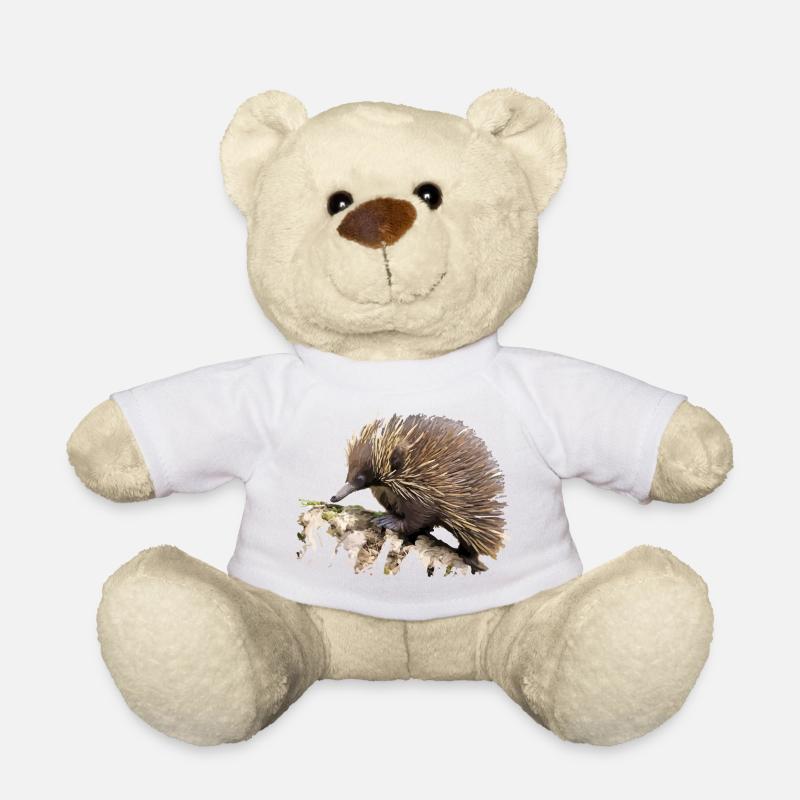 Igel in Aquarell auf Fels - Teddy - Weiß