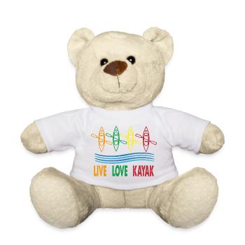 Live Love Kayak Kayak Kayak Kayak Canoë Kayak - Nounours - blanc - Devant