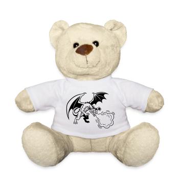 Drache_Drachen_Feuer_Gaming_Vektor - Teddy Bear - white - Front