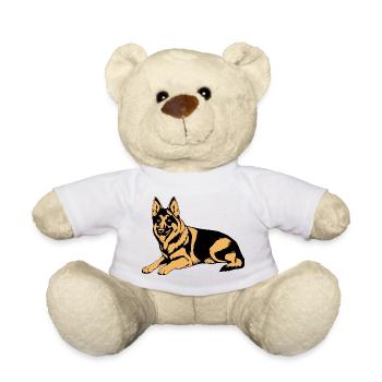 Schäferhund Geschenk T-shirt Hundehalter - Teddy - Weiß - Vorne