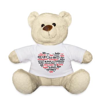 Liebes Typo Collage Herzklang - Teddy - Weiß - Vorne