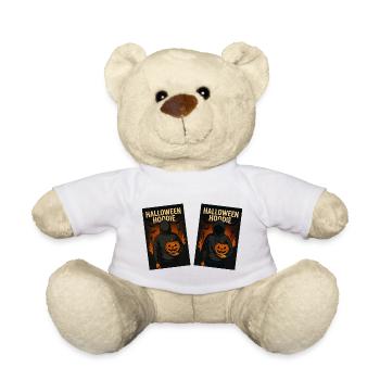 Halloween Hoodie Kürbis Glow - Teddy - Weiß - Vorne