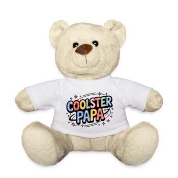 Coolest Dad Colorful Retro Letters - Teddy Bear - white - Front