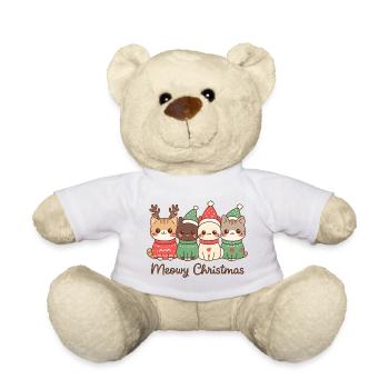 Meowy Christmas Cat Squad, Kittens  - Teddy Bear - white - Front