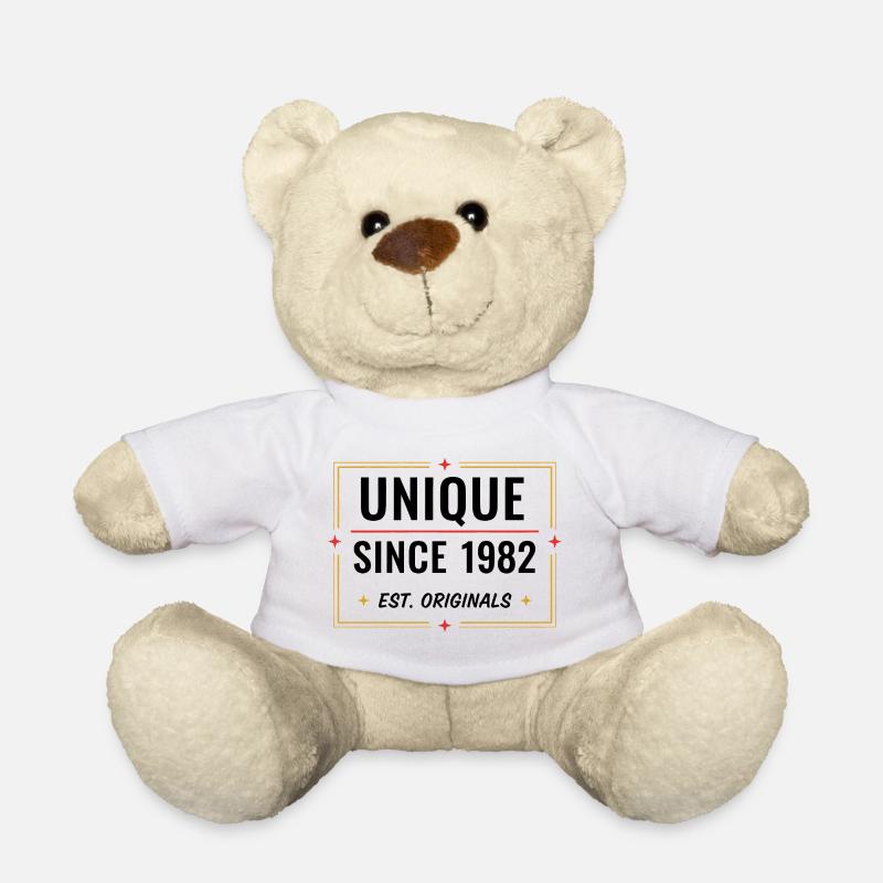 Unique Since 1982 – Vintage Birth Year Design - Teddy Bear - white