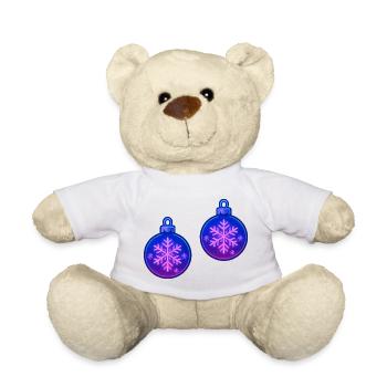 Ornement en forme de flocon de neige pour le Bal de Noël - Nounours - blanc - Devant