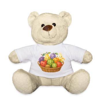 Kawaii Fruit Basket Friendly Fruits Fruit Kids - Teddy Bear - white - Front