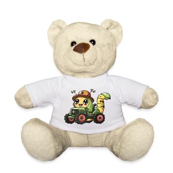 Worm Tractor Farmer - Teddy Bear - white - Front