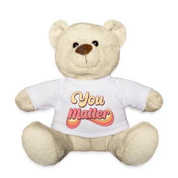 Du Wichtig Retro Positiv - Teddy - Weiß - Vorne