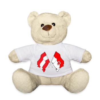 Österreich & Vorarlberg kreuzte Flaggen - Teddy - Weiß - Vorne