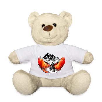 Motorcyclists in the mountains in autumn - Teddy Bear - white - Front