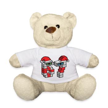 Pixel Robo Santa Duo 67 Meme - Teddy - Weiß - Vorne