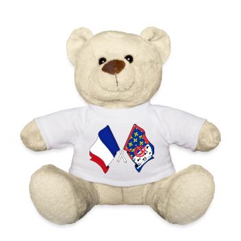 Pays de la Loire + drapeau français croisé - Nounours - blanc - Devant