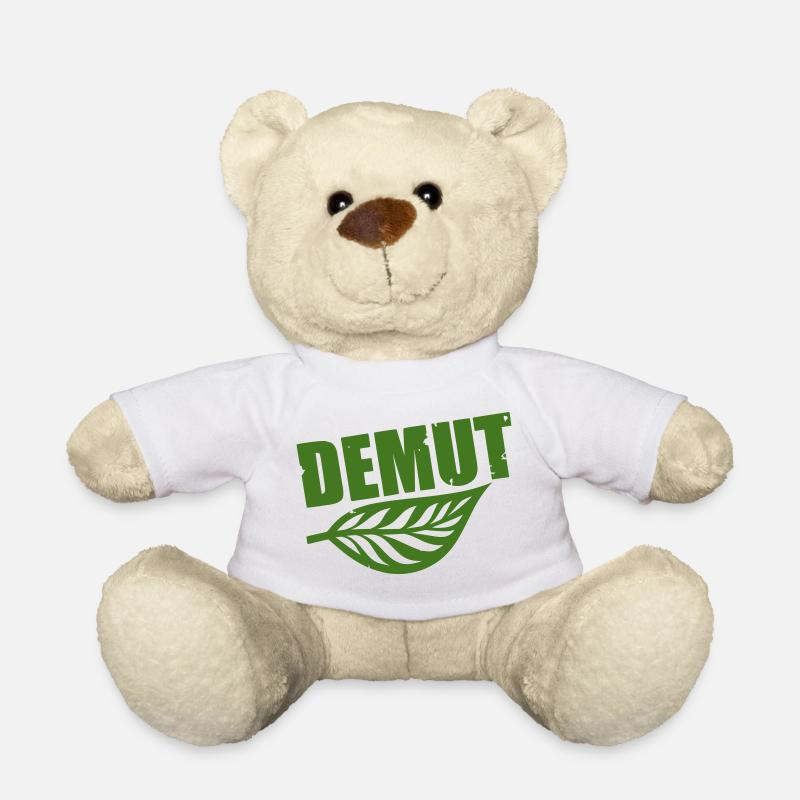 Demut mit Blatt grüne Typografie - Teddy - Weiß