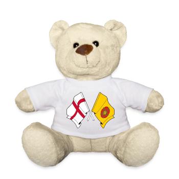 Lancashire & England Crossed - Teddy Bear - white - Front