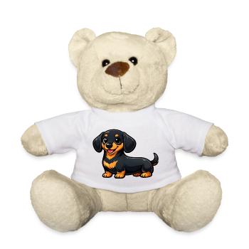 Süßer Dackel im Cartoon Stil - Teddy - Weiß - Vorne