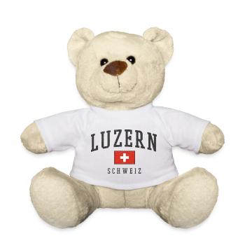 Lucerne Switzerland flag logo - Teddy Bear - white - Front