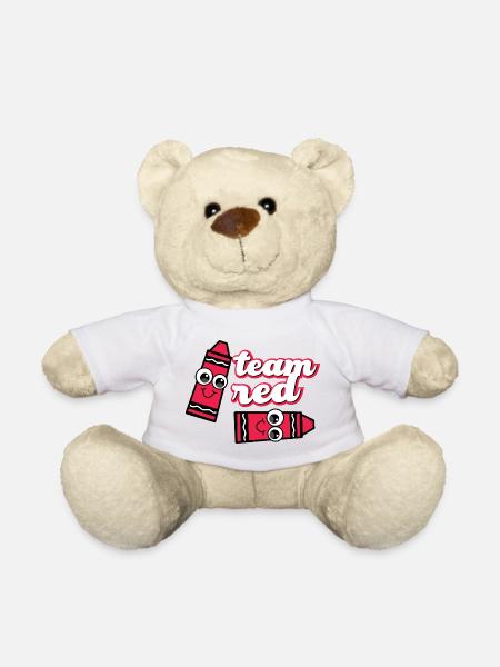 Red Team Cheerful Pencils - Teddy Bear - white