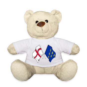 Crossed flags West Sussex & England - Teddy Bear - white - Front