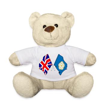 Yorkshire-Flagge + Großbritannien - Teddy - Weiß - Vorne
