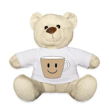 Lächelnder Kaffeebecher Design - Teddy - Weiß - Vorne