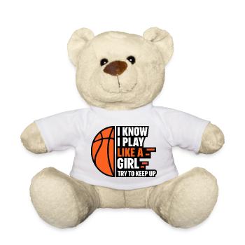 Ich weiß, ich spiele wie ein Mädchen – Basketball-Zitat - Teddy - Weiß - Vorne