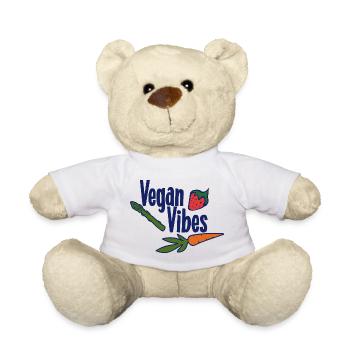 Vegan Vibes Veggie Logo - Teddy Bear - white - Front