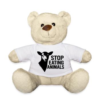 Alpaca Stop Eating Animals - Teddy - Weiß - Vorne