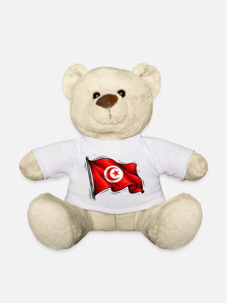 Drapeau tunisien - Nounours - blanc