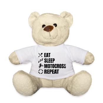 Eat Sleep Motocross Repeat - Teddy - Weiß - Vorne