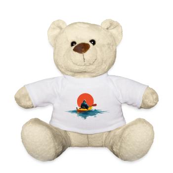 Des pagayeurs au coucher du soleil - Nounours - blanc - Devant